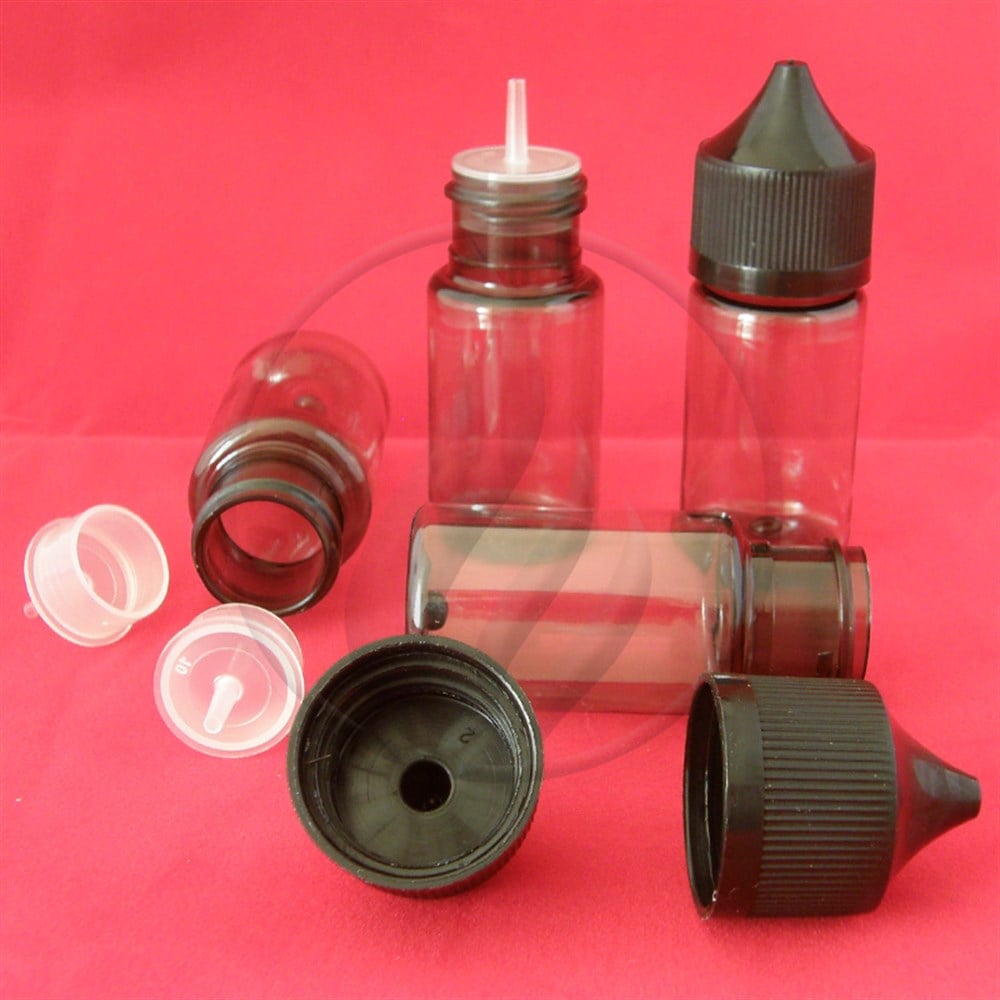 30 ml Yarı Saydam Füme, İnce Damlalıklı, Bastır Çevir Kapaklı Pet Gorilla Şişe