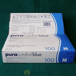 Mavi Nitril Eldiven - Pudrasız - 100 Adet - M Beden