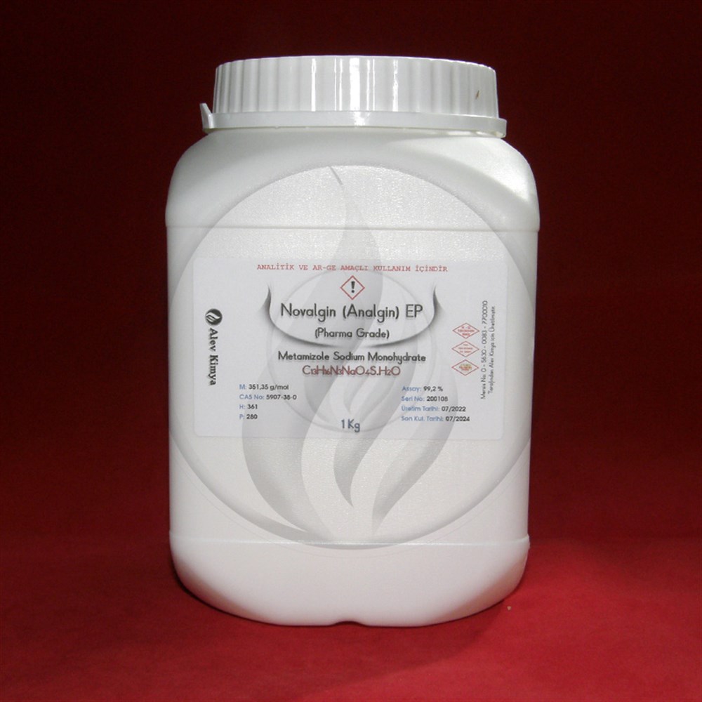 Alev KimyaAnalgin (Novalgin, Metamizol Sodyum) Pharma Grade - EP [5907-38-0]AKANGPG