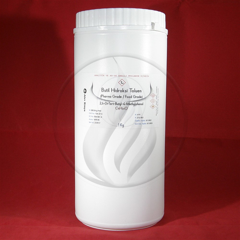 Alev KimyaButil Hidroksi Toluen (BHT) Pharma Grade / Food Grade [128-37-0]AKBHTPG