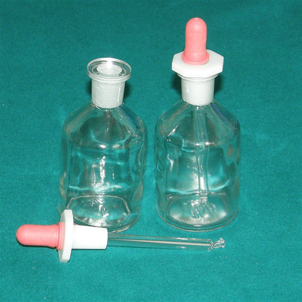 Cam Damlalık Şişe, Puarlı, Cam Pipetli, Şeffaf, 100 ml – 1 Adet