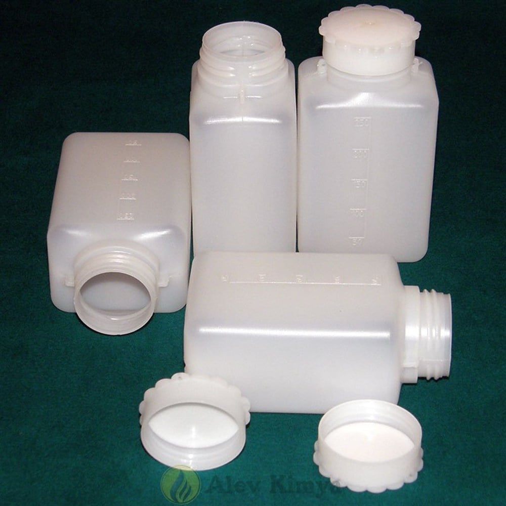 HDPE Şişe, Kare, Taksimatlı, Contalı Kapak, 250 ml