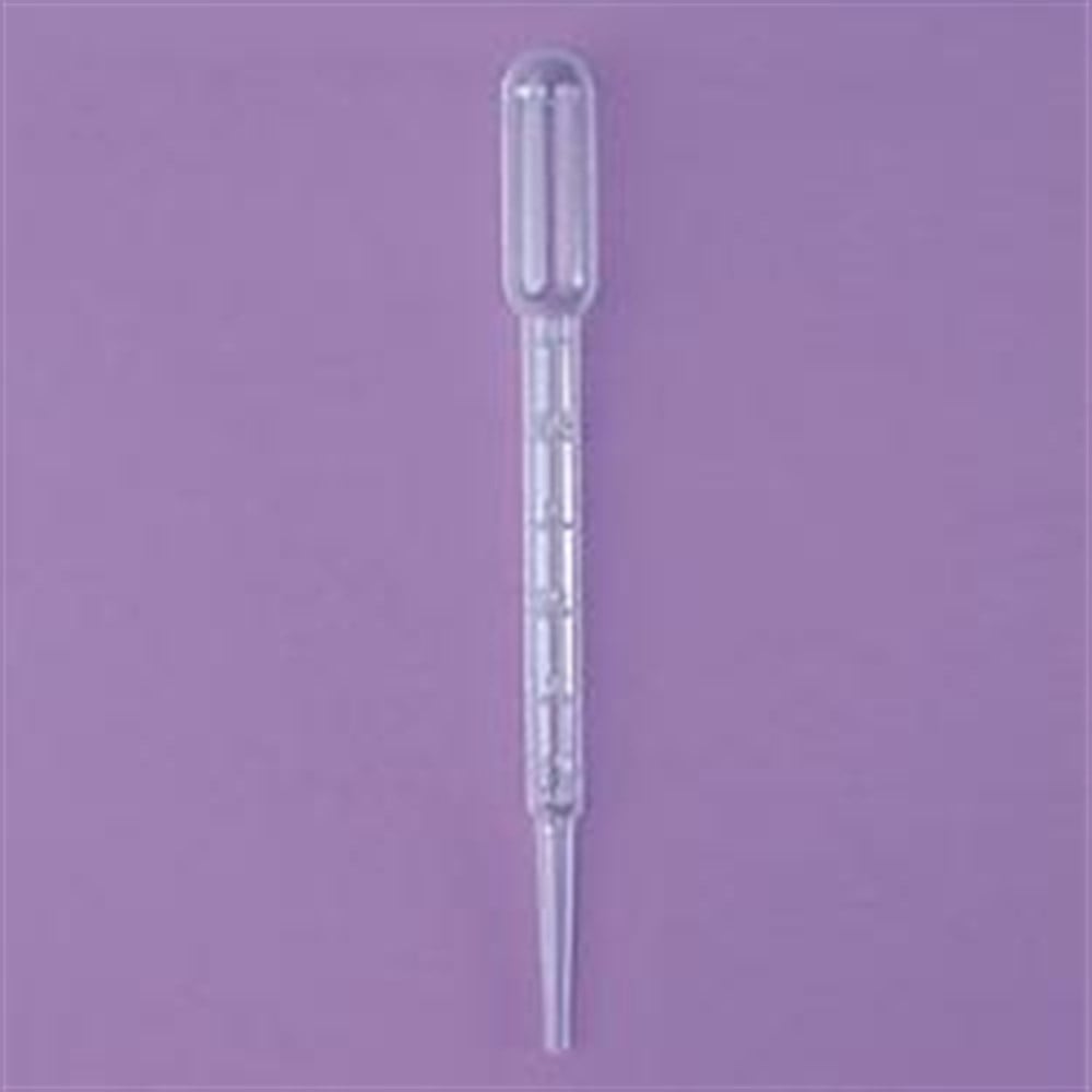 Pastör Pipeti, Hacim 3 ml, Uzunluk 150 mm, Taksimatlı, 26 damla/ml, 20 lik poşette steril - 1 Pakette 100 Adet