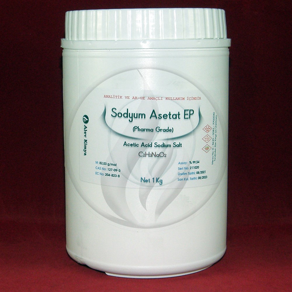 Alev KimyaSodyum Asetat EP - Pharma Grade [127-09-3] 1 KgAKSATPG