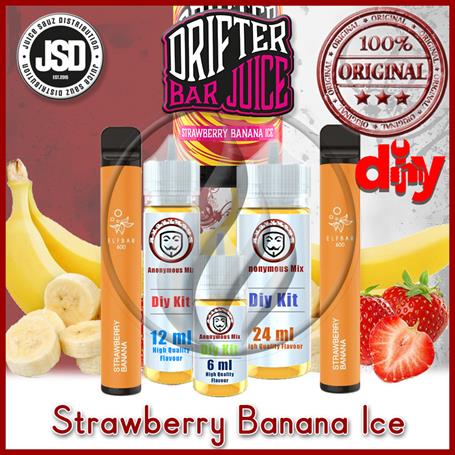 Drifter BarStrawberry Banana Ice Diy Kit - Drifter BarJSD - Strawberry Banana Ice Diy Kit 6 ml