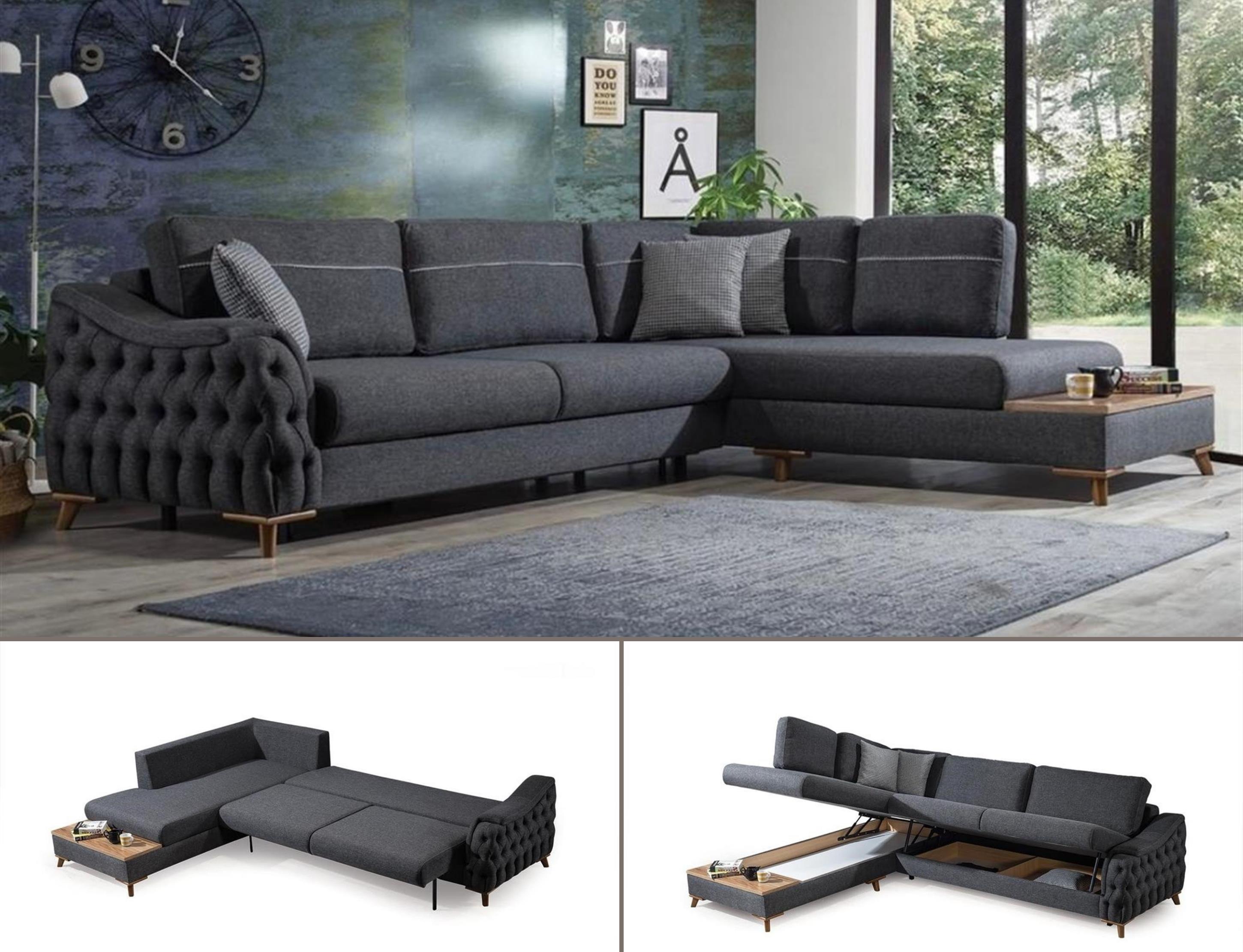 Dekorbizden Arya Sandıklı Ve Yataklı Köşe Koltuk