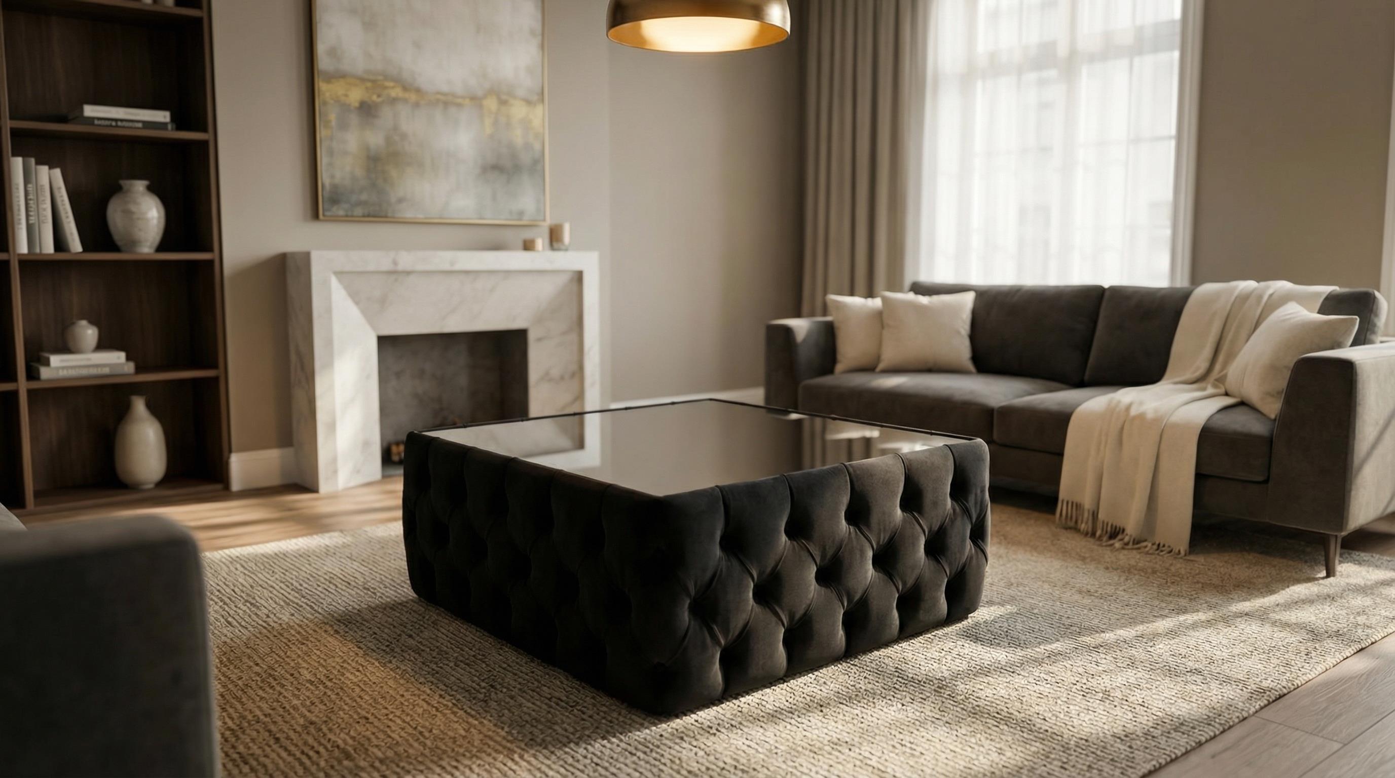  Kare Orta Sehpa Siyah Chester 