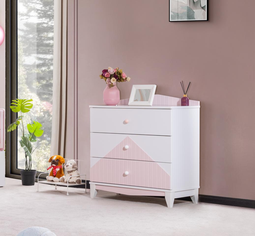 Dekorbizden Fehtiye Pembe Bebek Odası Şifonyer