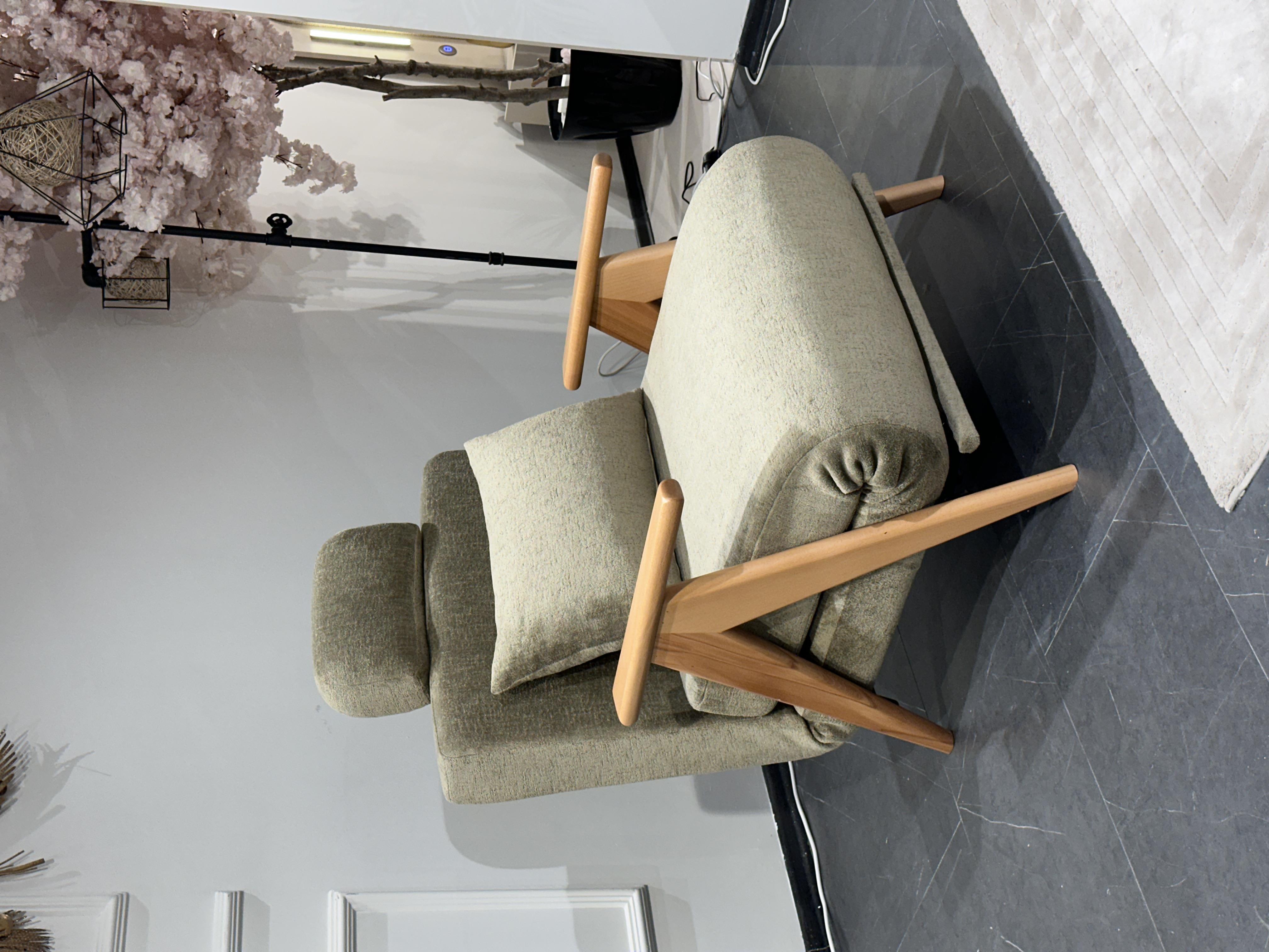 Medi Katlanır Yataklı Berjer ( Bej )