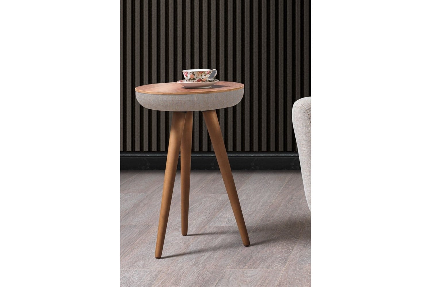 Retro Dekor Yan Sehpa Krem