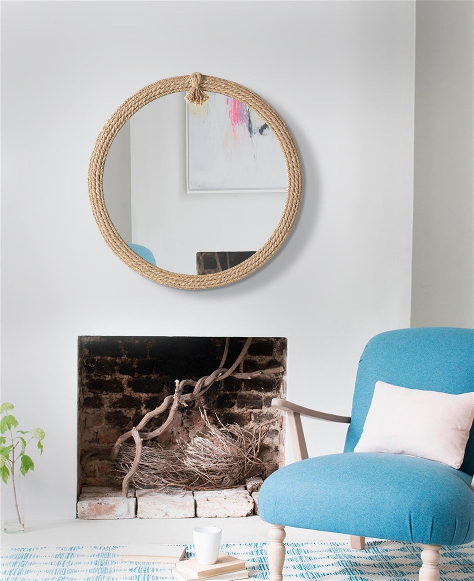 Yuvarlak Çift Sıralı Jut Halatlı Ayna 3