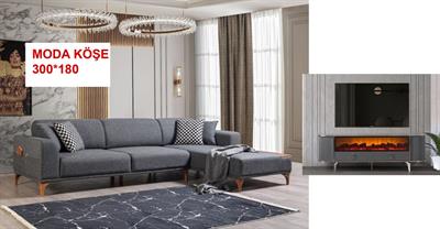  Moda Köşe + şömineli tv