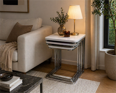 Metal Ayak 4'lü Zigon Sehpa -06