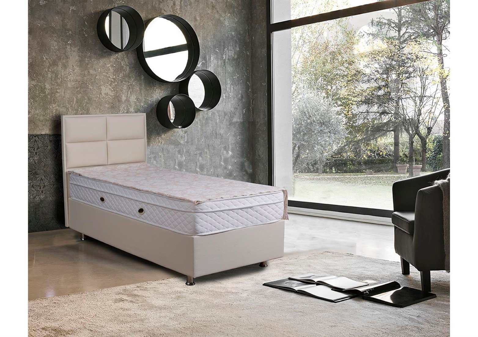 Angel Tek Kişilik Baza Başlık Set