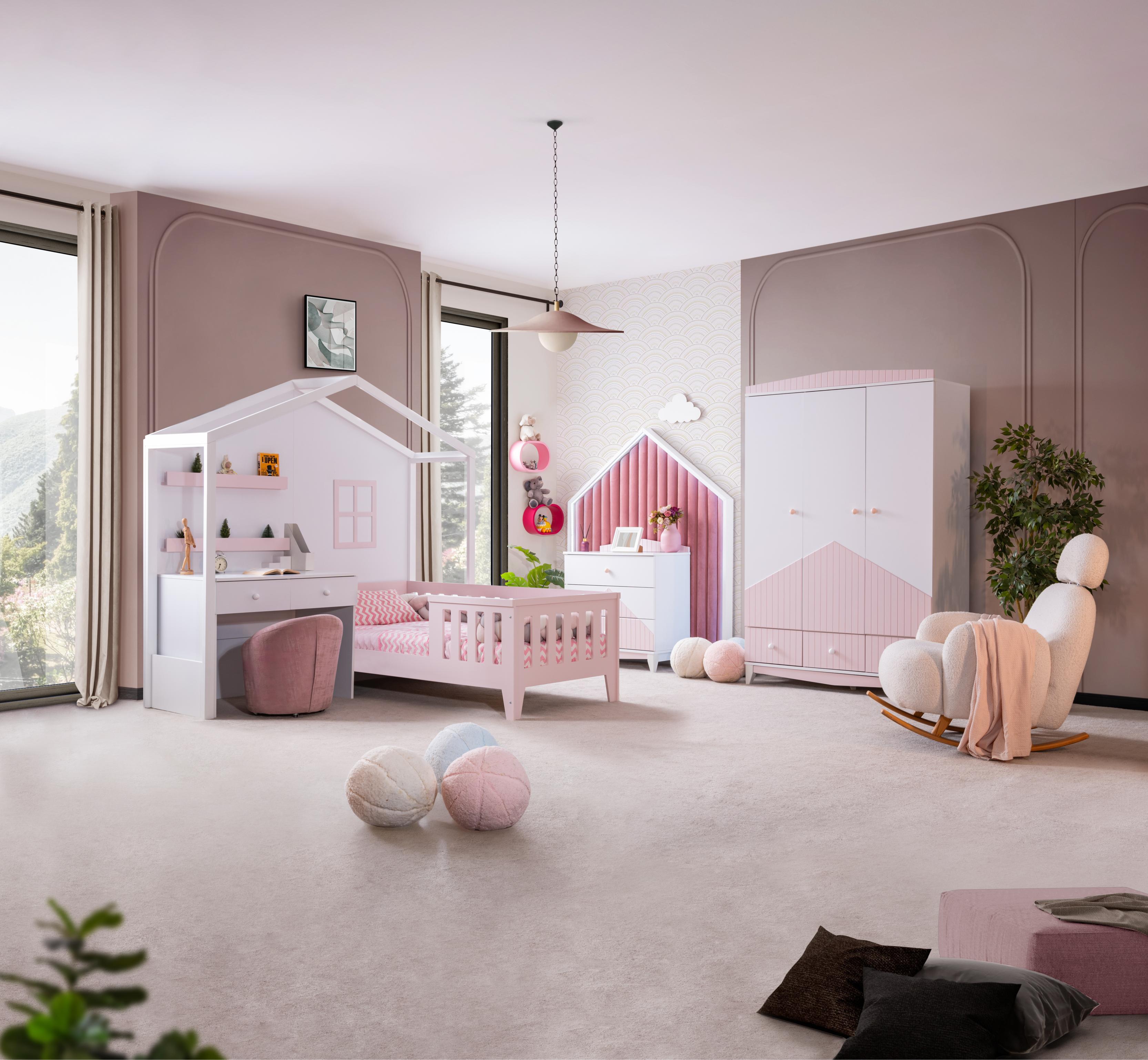 Dekorbizden Fethiye Pembe Masalı Montessöri Çocuk Odası Takımı