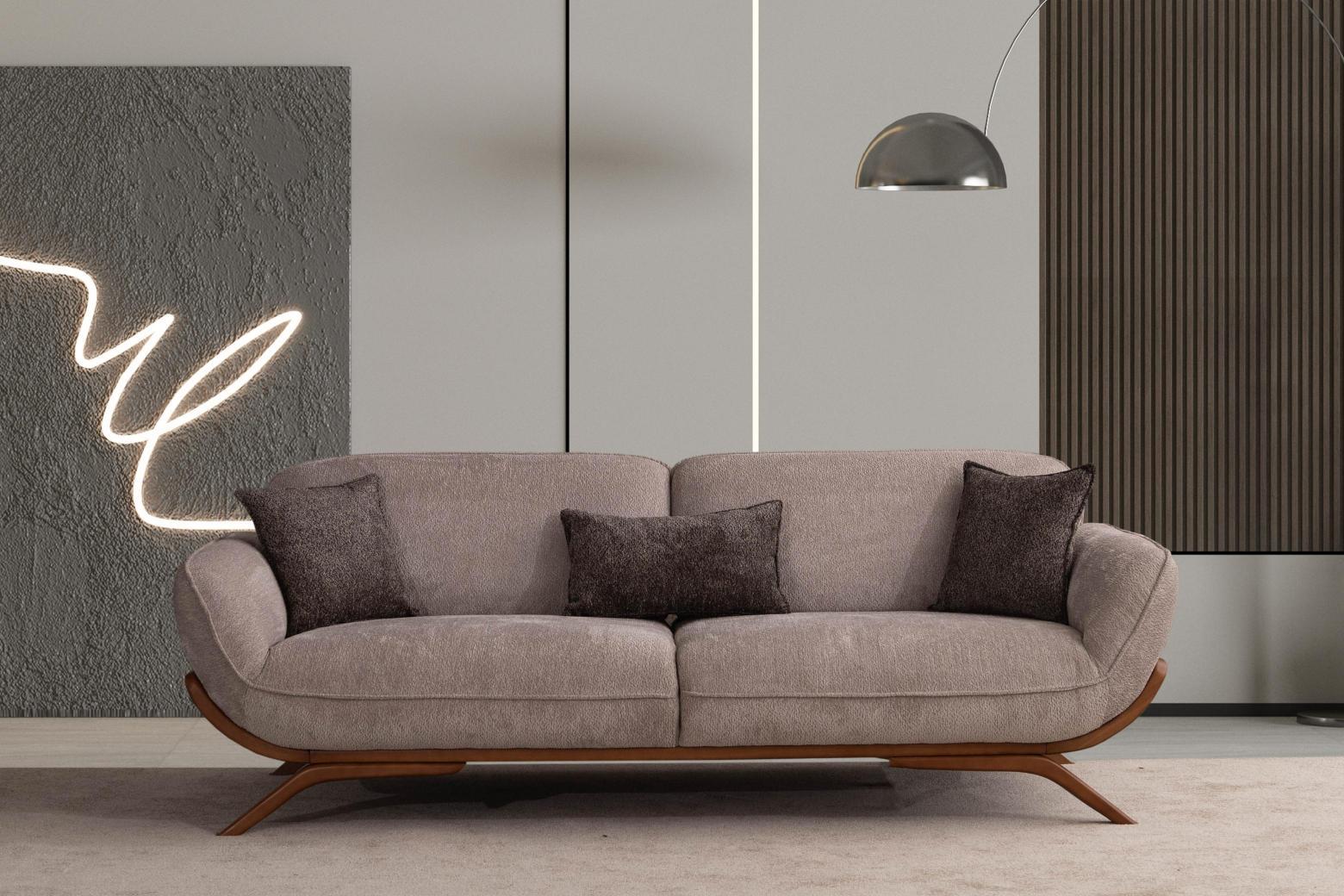 Dekorbizden Pastel Üçlü Koltuk