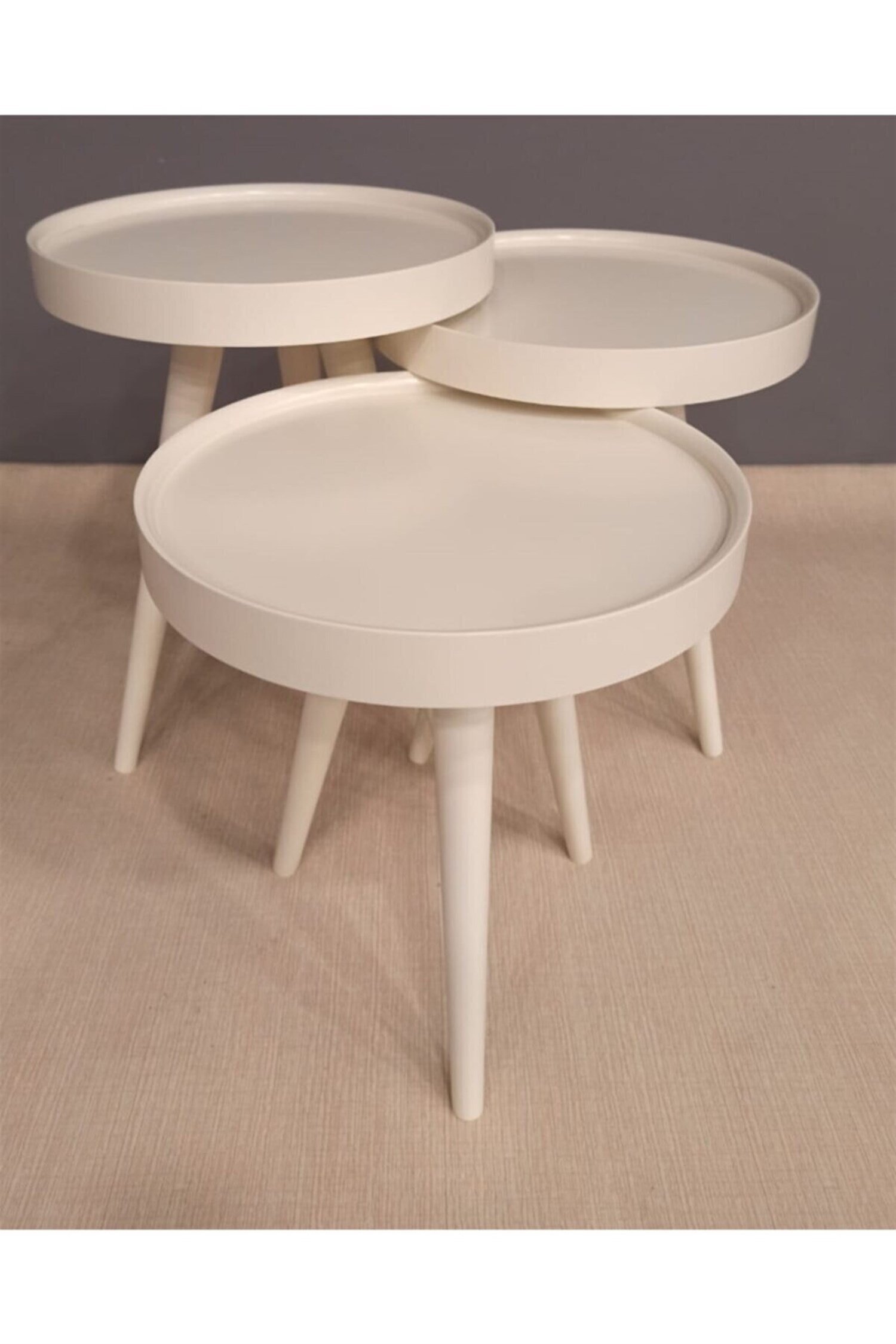 Dekorbizden Polen Ekru Zigon Sehpa