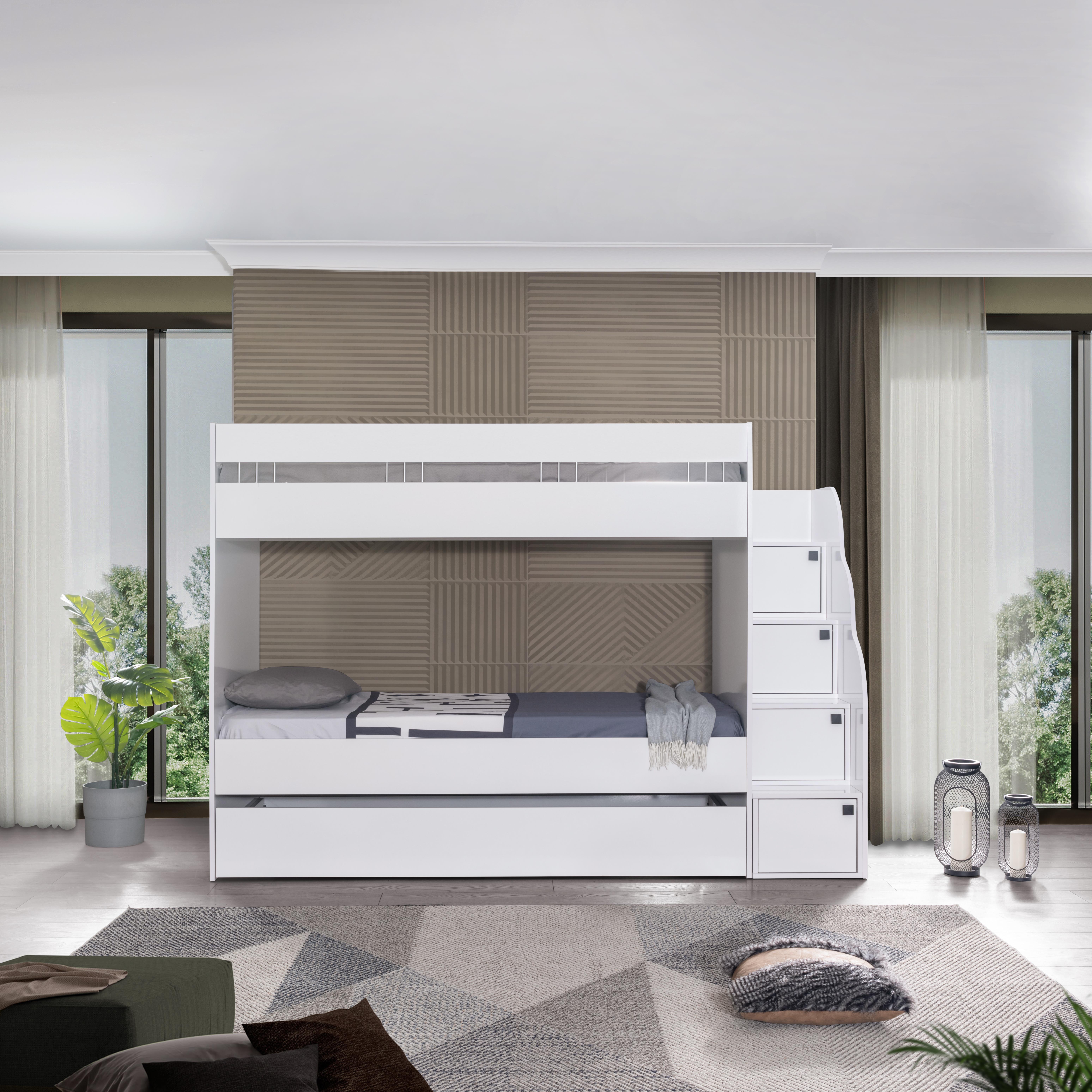 Dekorbizden White Genç Odası Complex Ranza