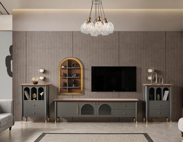 Dekorbizden Yıldız Tv Ünitesi (Antrasit)