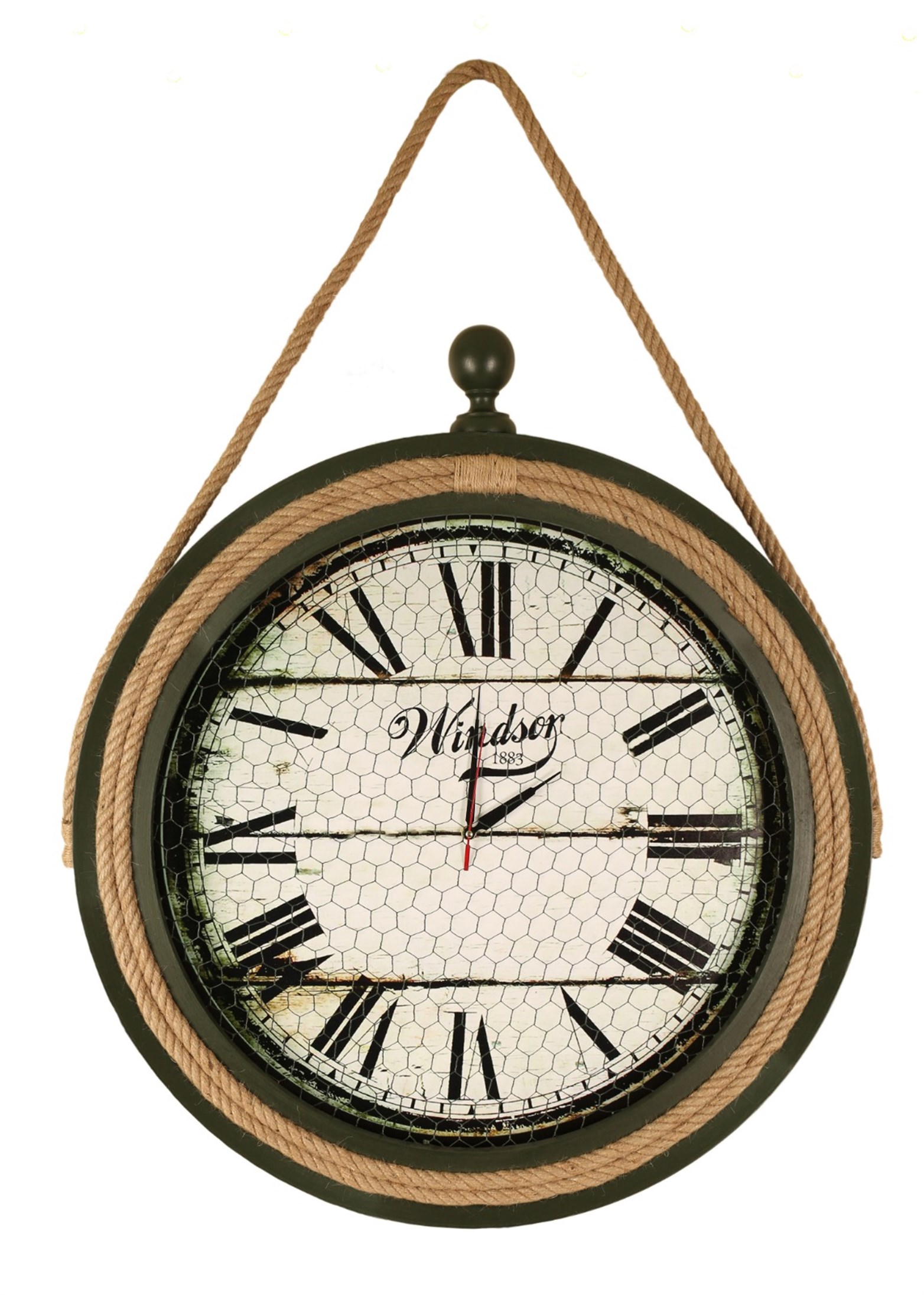 Halatlı Saat Siyah 50 x 50 cm 