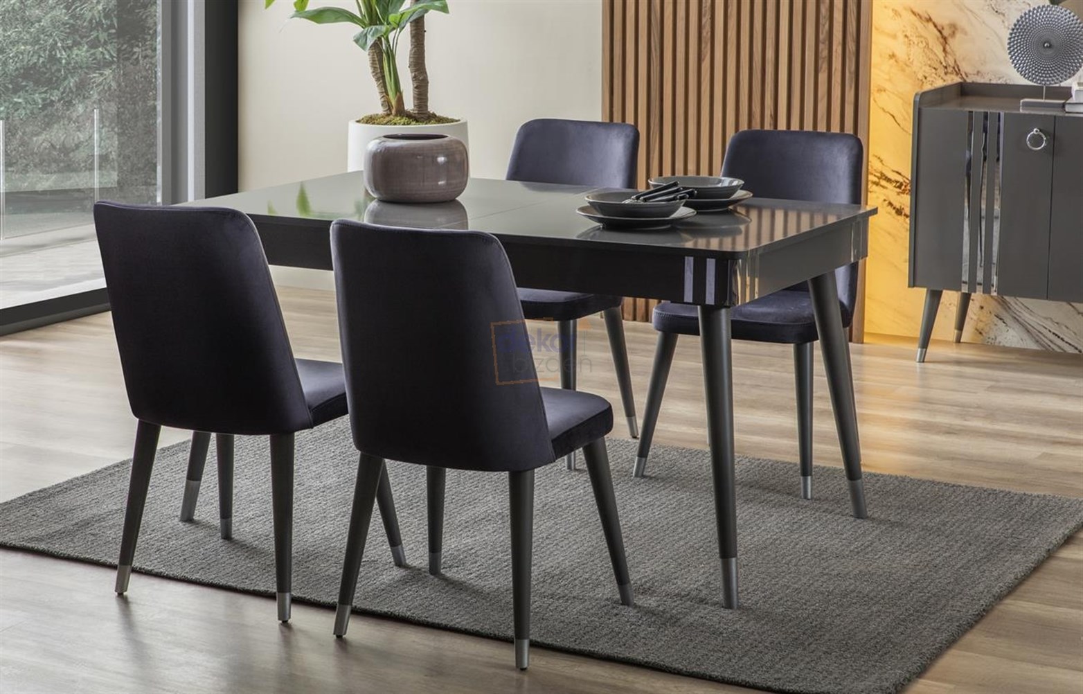 Lotus Yemek Odası Masası Antrasit
