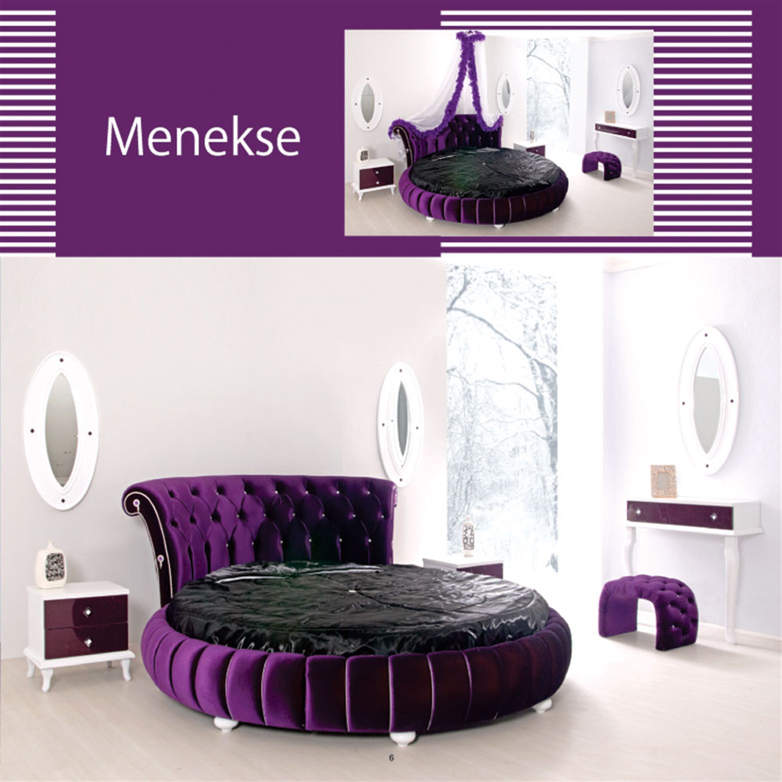 Menekşe Yuvarlak Karyola 
