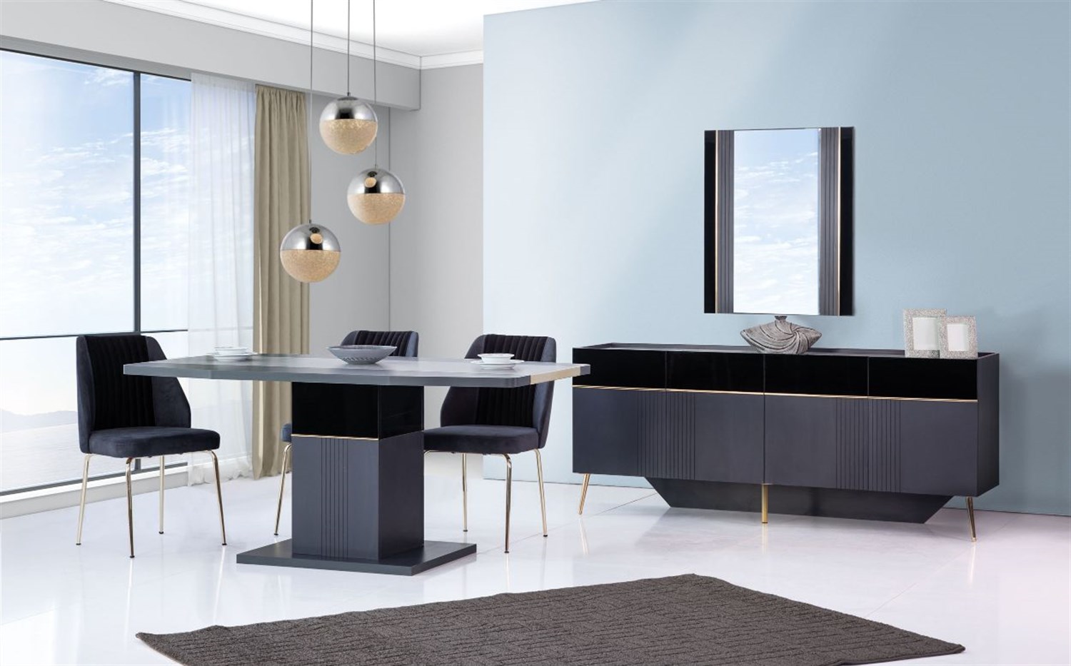 Noir Gold Yemek Odası Takımı