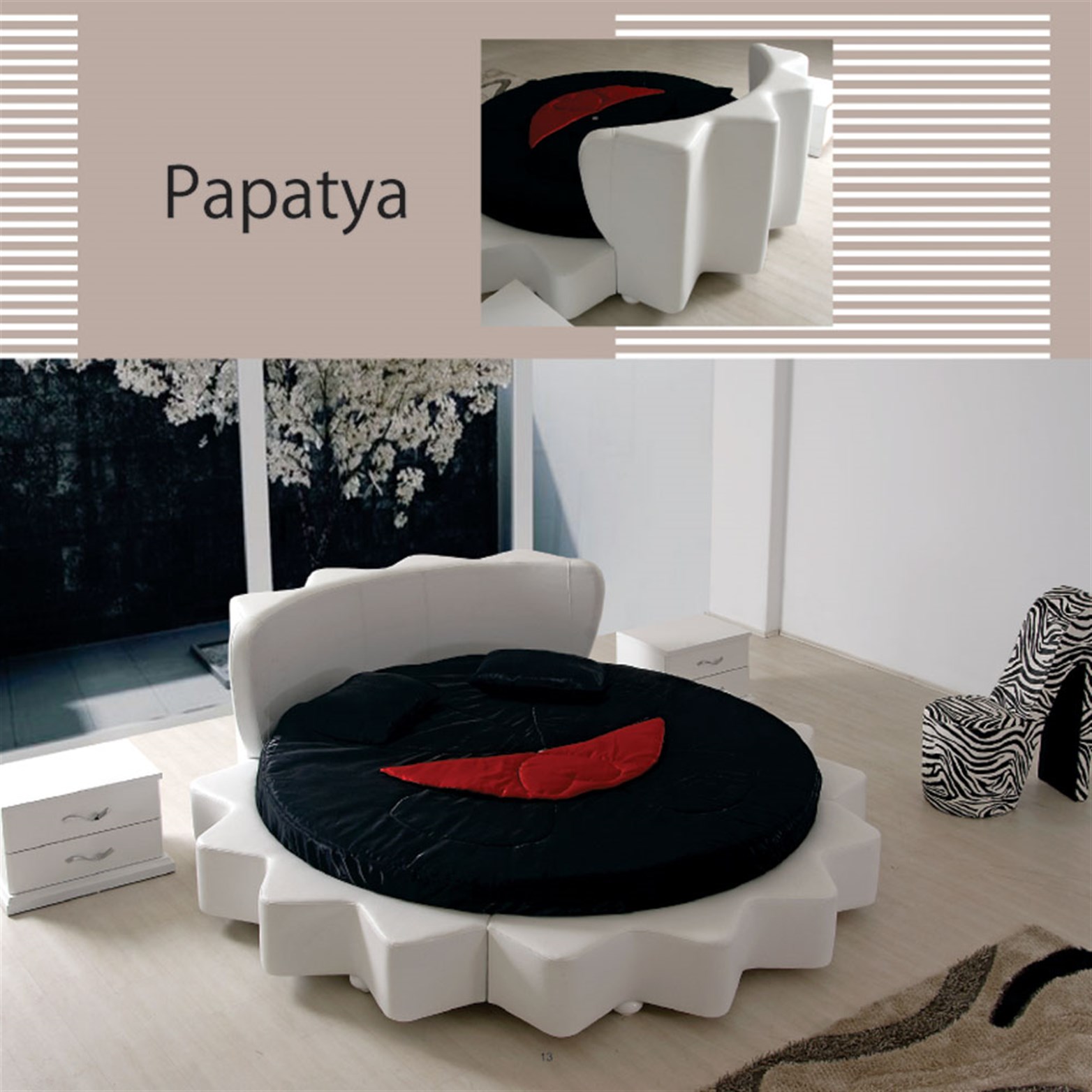 Papatya Yuvarlak Karyola 