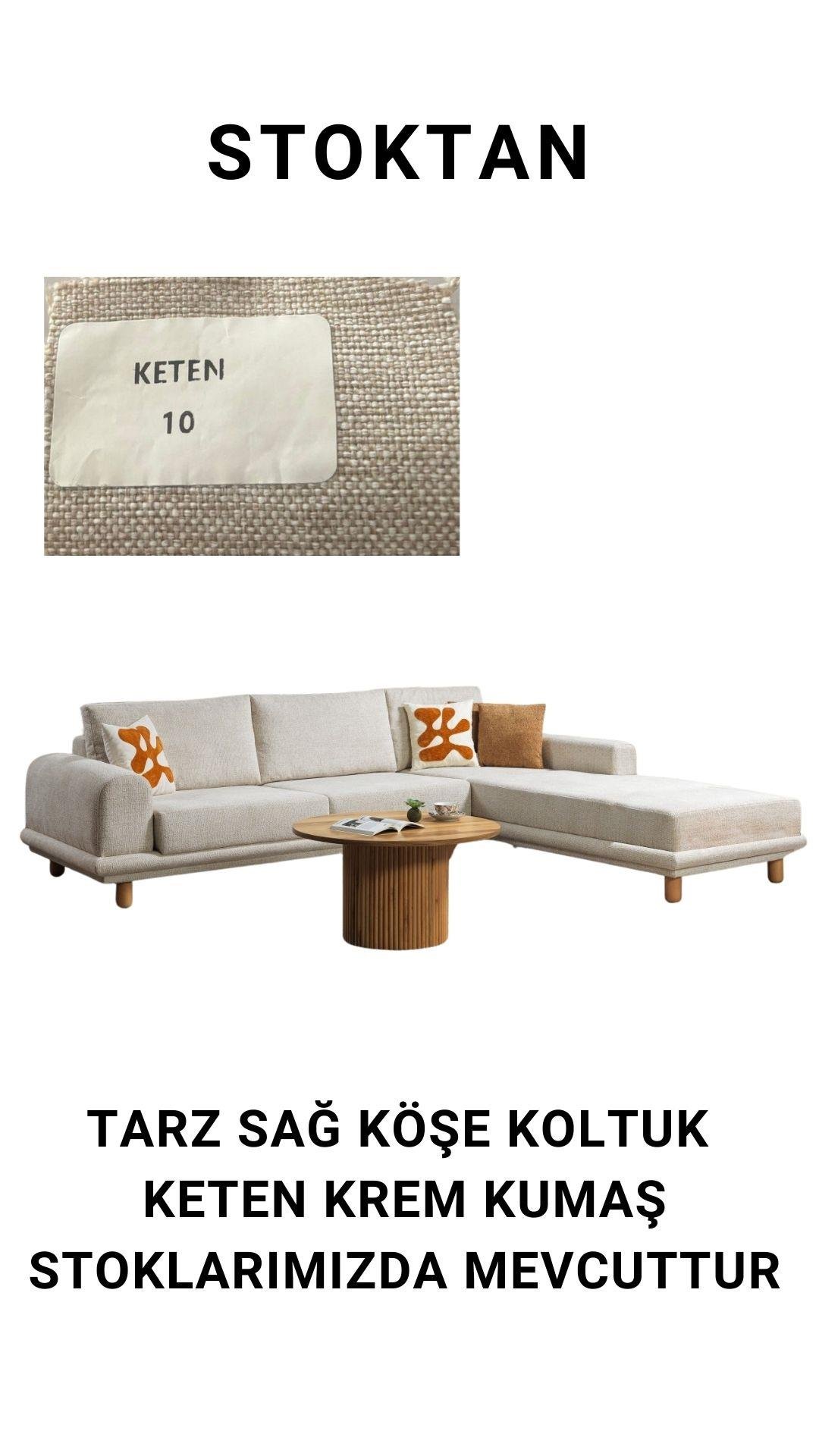 Stokta Tarz Sağ Köşe Koltuk (Yataklı)
