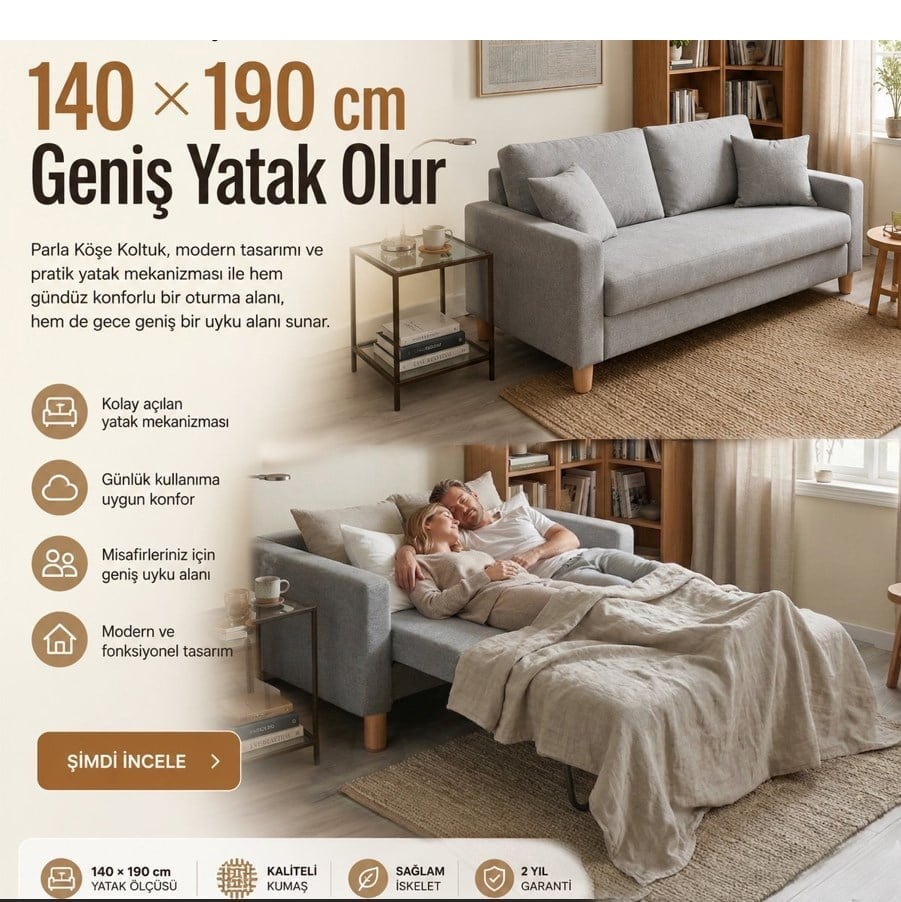 Varna Yataklı Kanepe 165 cm
