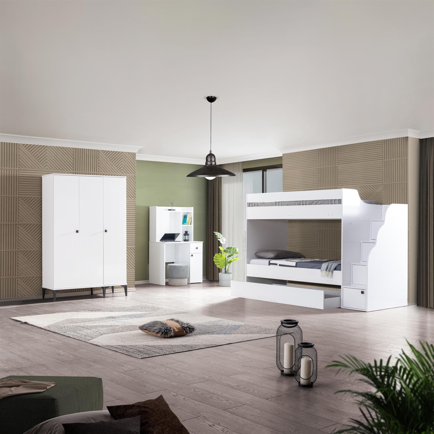 White 3'lü Complex Ranza Set
