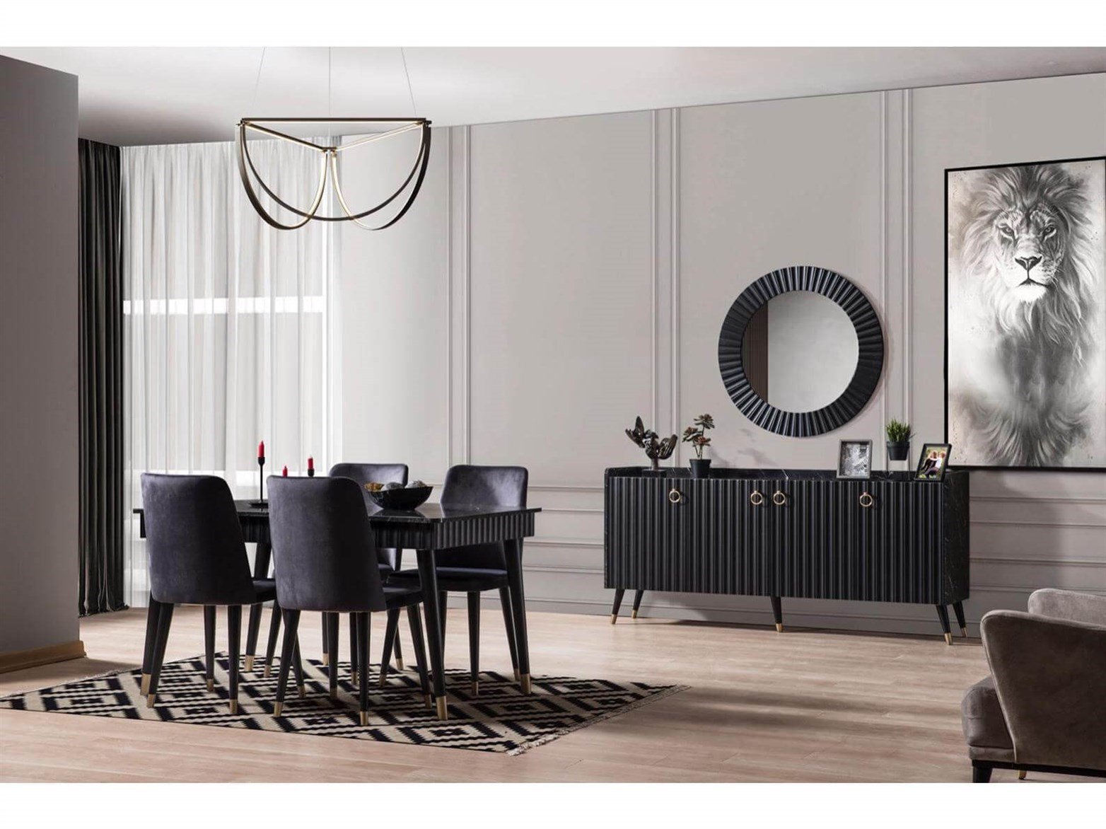 Zen Black Yemek Odası Takımı