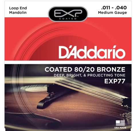 D'Addario EXP77 Coated Bronze Mandolin Teli (11-40)