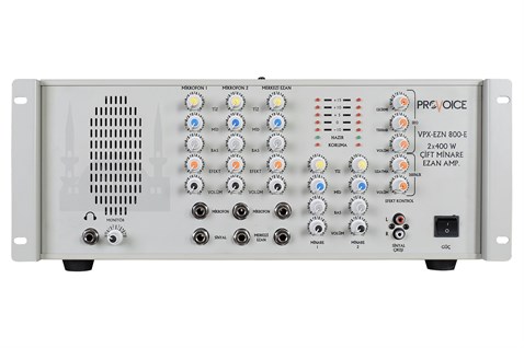 Provoice VPX-EZN-800E 2x400 Watt Efektli Ezan Mikser Amplifikatörü