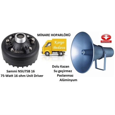Sammi NSU75B 16 Set 75-Watt Unit Driver + Kazan Cami Hoparlörü