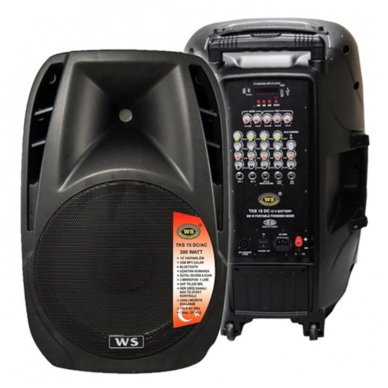 West Sound TKS 15 DC 15 inch 300 Watt Şarjlı Seyyar Ses Sistemi ®  MeduMuzikMarket.com'da