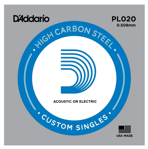 D'Addario PL020 High Carbon Steel Elektro Gitar Teli G (Sol)