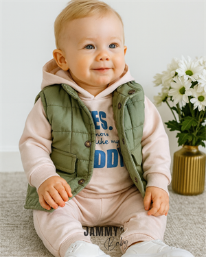 Look Like Şişme Yelekli 3'lü Sweat Takım-YEŞİL