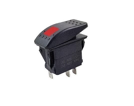 TUŞLU ANAHTAR IŞIKLI KIRMIZI (3 FİŞ) (TEK DEVRE) (12V 20A DC/24V 10A DC) MARİN