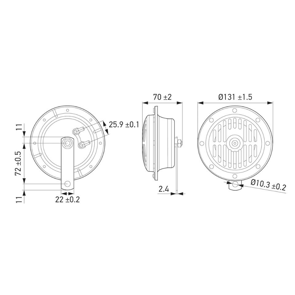HELLA 24V DİDİT KORNA SÜPERTON 310/380 HZ (130 MM) (TAKIM)