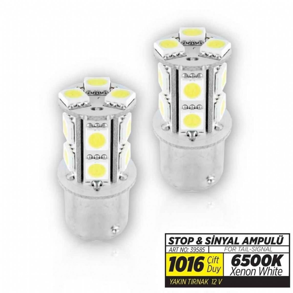 JSV 12V 1016 AMPUL 13 LEDLİ BEYAZ 6500K YAKIN TIRNAK CB (2 AD)