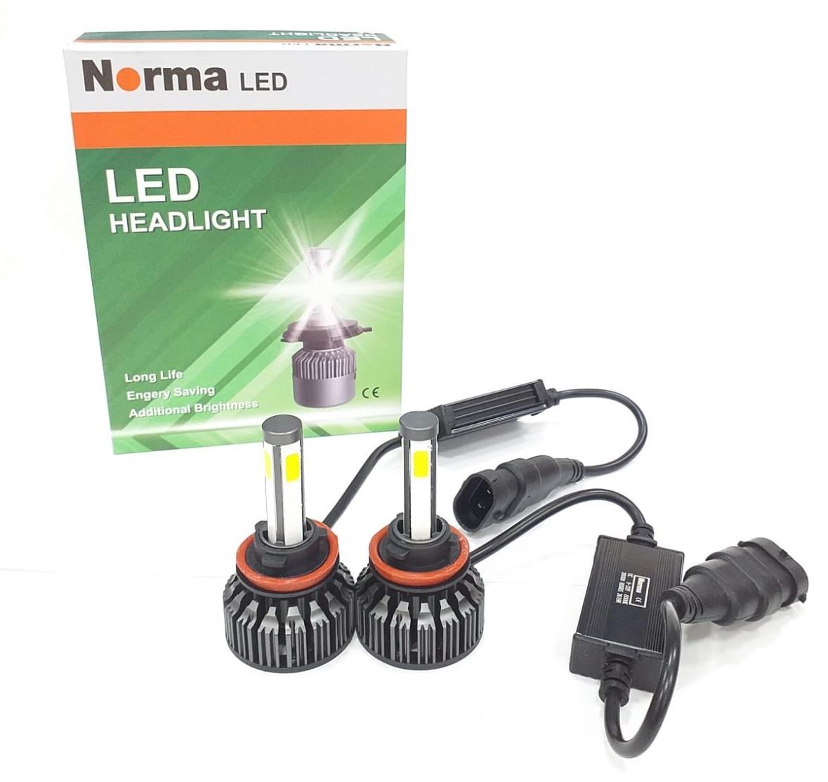 NORMA 9V-32V H11 XENON LED FAR AMPUL SETİ 4 ÇİPLİ 6000K 8000 LÜMEN COB LED