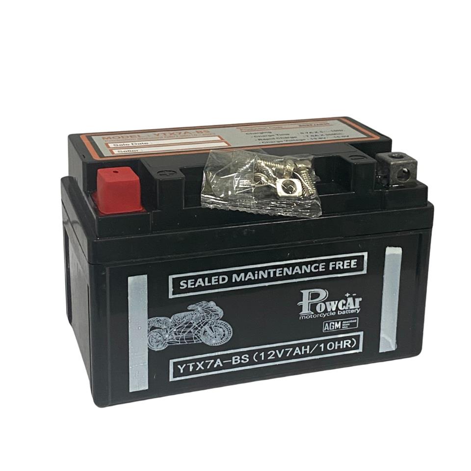 POWCAR 12V 7 AH MOTOSİKLET AKÜSÜ (150*87*93) (YTX7A-BS) (TERS) (SMF) (2,5 KG) 