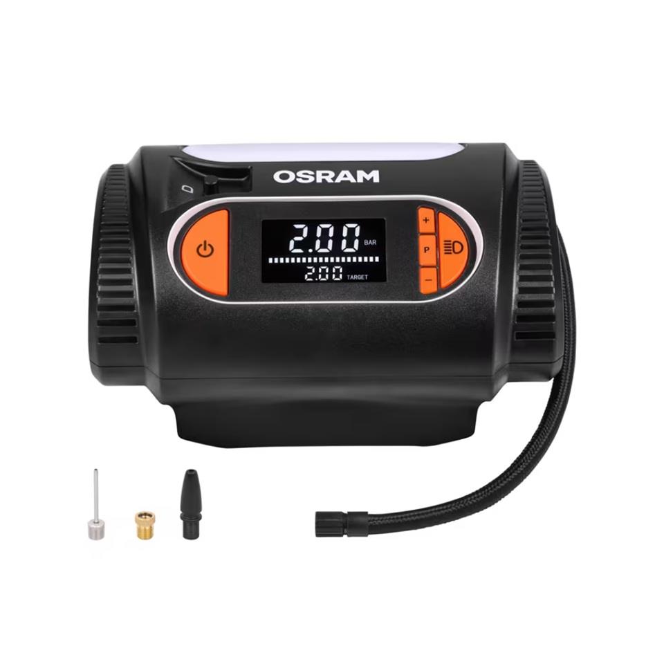 OSRAM 12V LASTİK ŞİŞİRME HAVA KOMPRESÖRÜ 180W (0-100 PSI / 0-6.9 BAR / 4 DK) (DİJİTAL)
