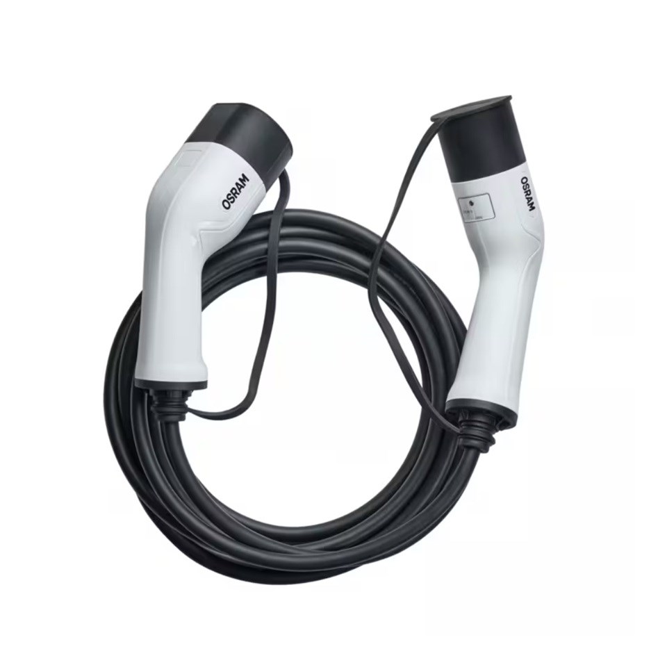 OSRAM 240V AC ELEKTRİKLİ ARAÇ ŞARJ KABLOSU TİP2 (1 FAZLI) (32 A) (7200W=7.2 KW) (5 MT)