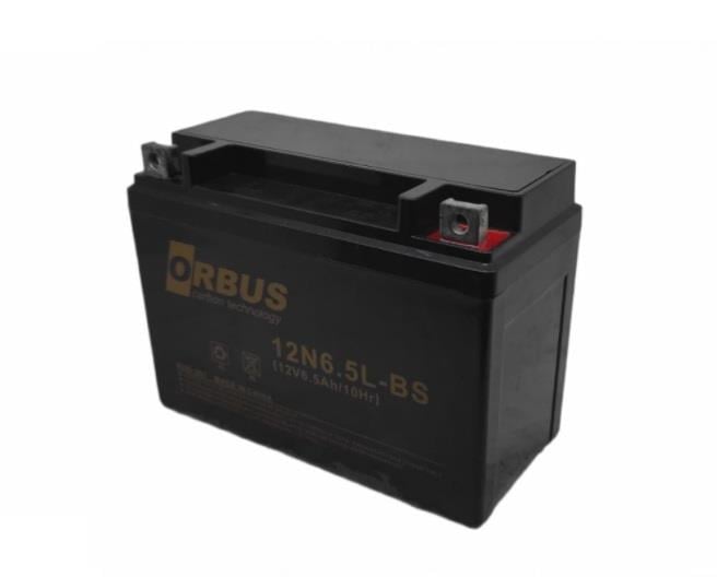 ORBUS 12V 6.5 AH MOTOSİKLET AKÜSÜ (139*73*100) (12N6.5L-BS) (SMF) (2,05 KG) (CARBON)