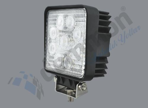 DEMMON 10V-30V ÇALIŞMA LAMBASI KARE (9 X 3W POWER LEDLİ) (KIRMIZI-BEYAZ-SARI) (108*108 MM)