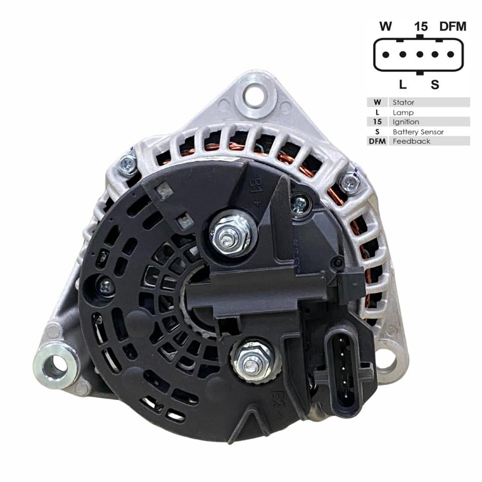 24V ALTERNATÖR DİNAMO 110 A (5 FİŞ SOKETLİ) (W-L-15-S-DFM) MAN TGA/TGL/TGM/TGS