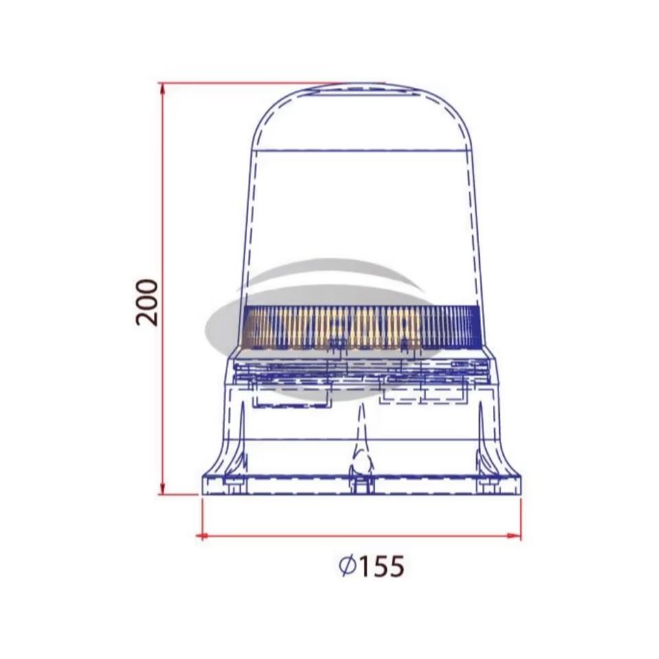AYFAR 12V-24V ÇAKAR TEPE LAMBA LEDLİ SARI (155*200 MM)