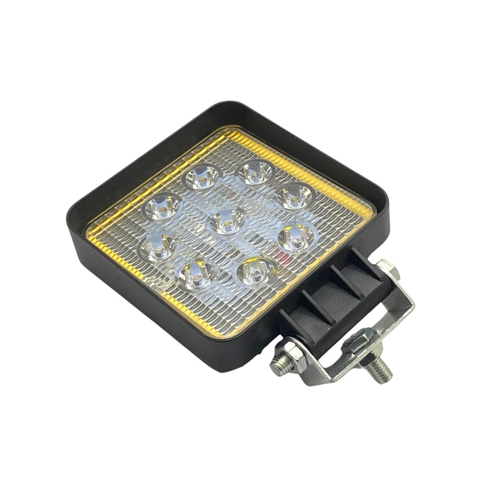 10V-48V OFF-ROAD LAMBA KARE 27W (9 LEDLİ) (FONKSİYONLU BEYAZ-SARI-GÜNDÜZ SÜRÜŞLÜ) (74*98 MM)